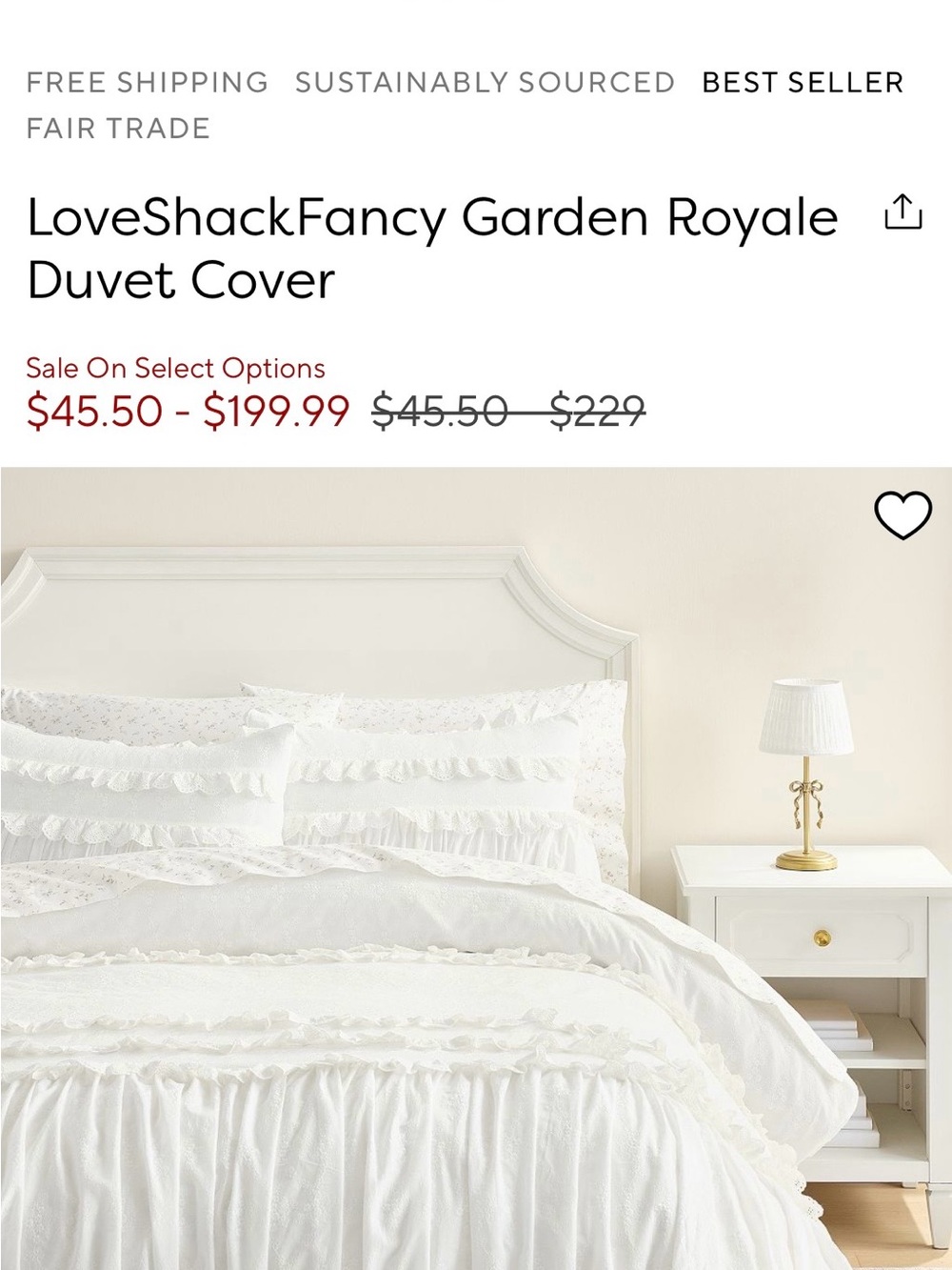 Pottery Barn Teen White Ruffled Duvet Cover